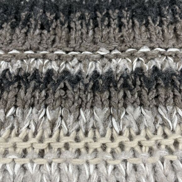 Free People Chunky Knit Oversized Sweater Sz XS Brown Beige Slouchy Boho Top - Picture 11 of 12